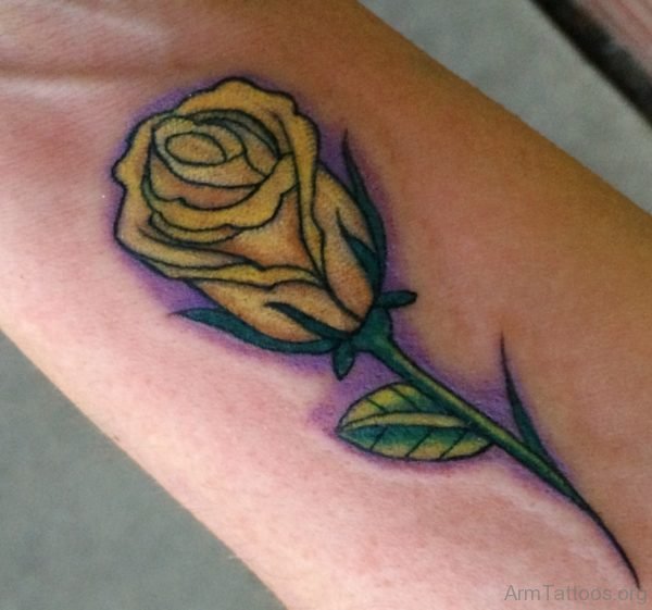 Yellow Rose Tattoo On Wrist 
