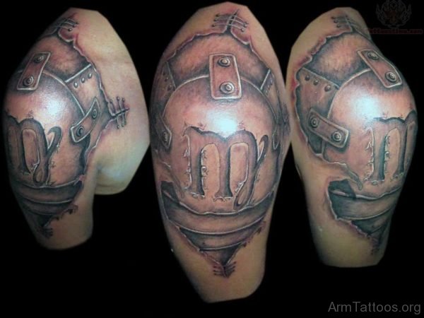 Zodiac Armor Tattoo On arm 