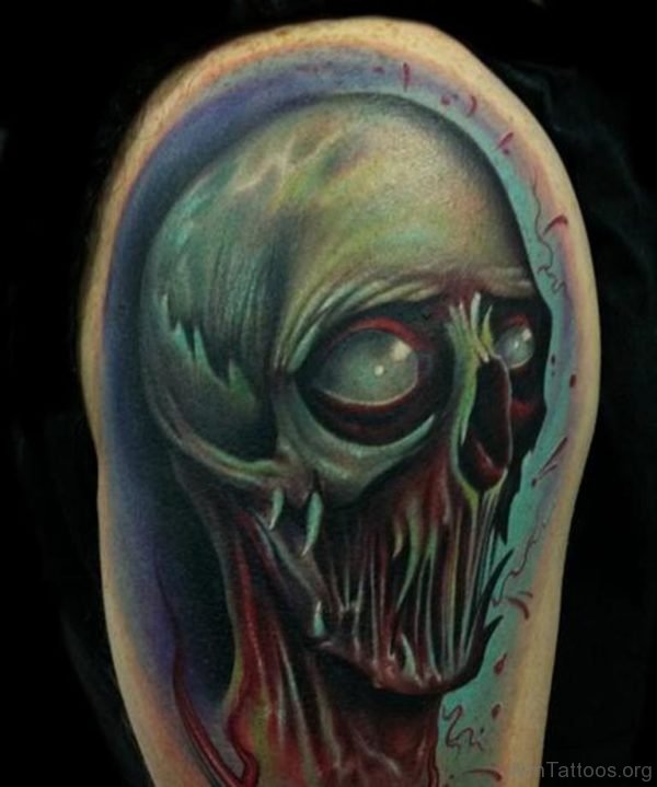Zombie Alien Head Tattoo 
