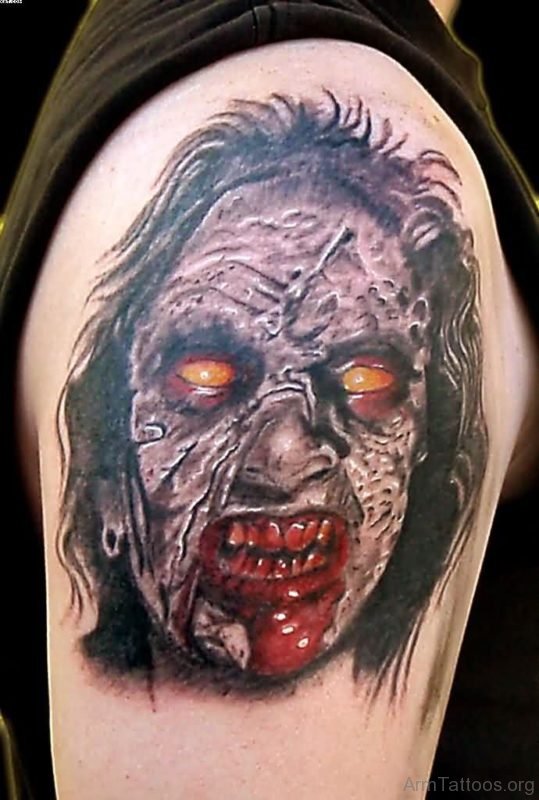 Zombie Face Tattoo 