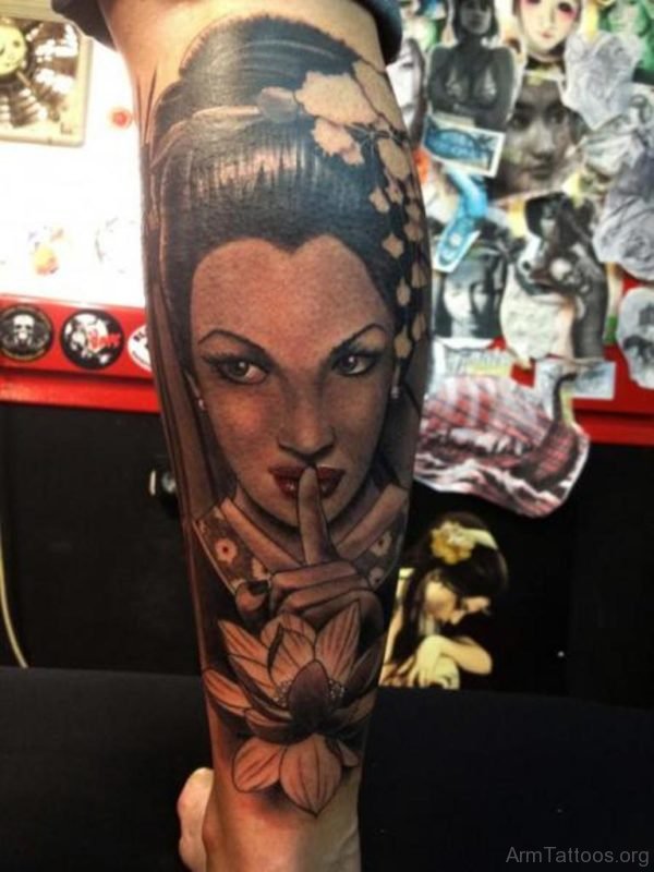 Grey Geisha Tattoo