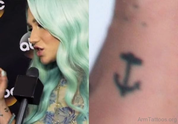 Kesha Anchor Wrist Tattoo 