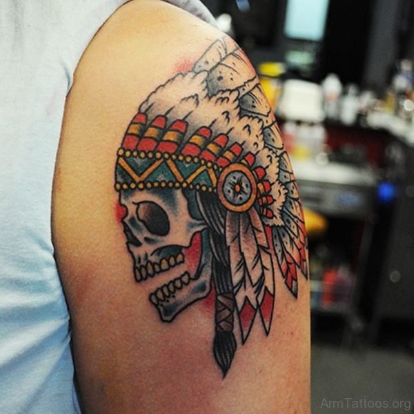 Ndian Skull Tattoo on arm