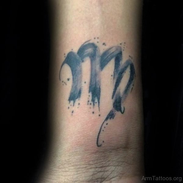 Watercolor Wrist Virgo Zodiac Astrological Sign Guys Tattoo